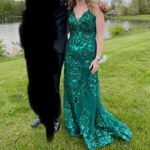 Ellie Wilde Green Embellished Gown